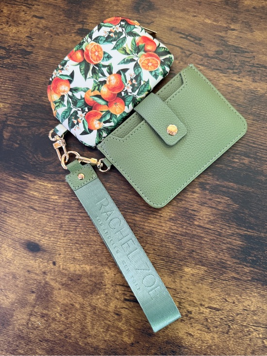 Rachel Zoe Handbags - Rachel Zoe Olive Green Wrist Strap with Matching Citrus Pouch Accent